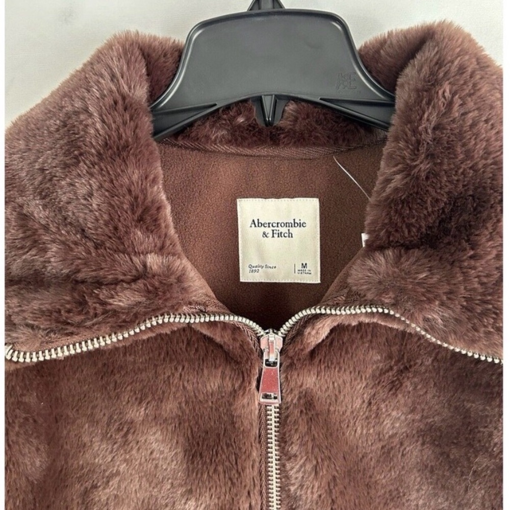 Abercrombie & Fitch Plush Faux-Fur Jacket in Brown